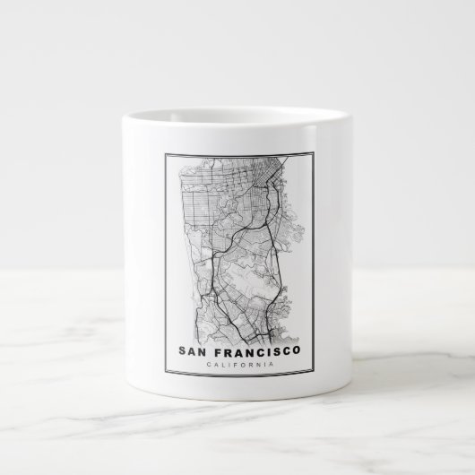 サンフランシスコ半島地図 ジャンボコーヒーマグカップ (正面)