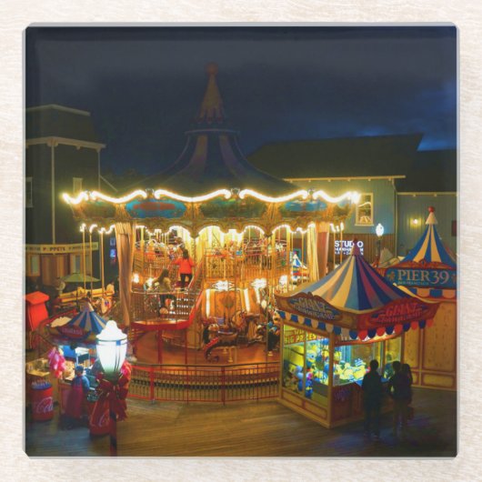 サンフランシスコ回転木馬ピア39 #2グラスコアスター ガラスコースター (正面)