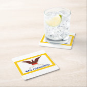 サンフランシスコ国旗、カリフォルニアスクエア紙コーラ スクエアペーパーコースター (インサイチュ)