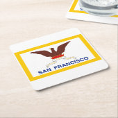 サンフランシスコ国旗、カリフォルニアスクエア紙コーラ スクエアペーパーコースター (アングル)