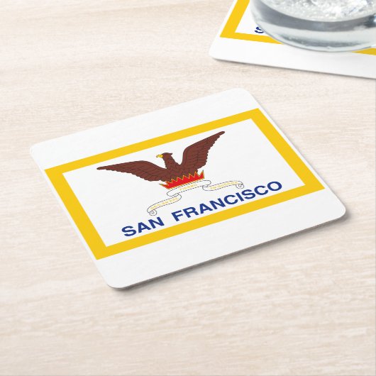 サンフランシスコ国旗、カリフォルニアスクエア紙コーラ スクエアペーパーコースター (アングル)