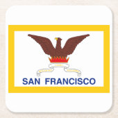 サンフランシスコ国旗、カリフォルニアスクエア紙コーラ スクエアペーパーコースター (正面)