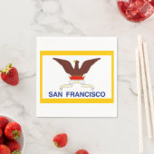 サンフランシスコ国旗、カリフォルニア紙ナプキンス スタンダードカクテルナプキン (インサイチュ)