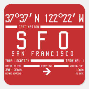 サンフランシスコ国際的IATA空港コードSFO スクエアシール