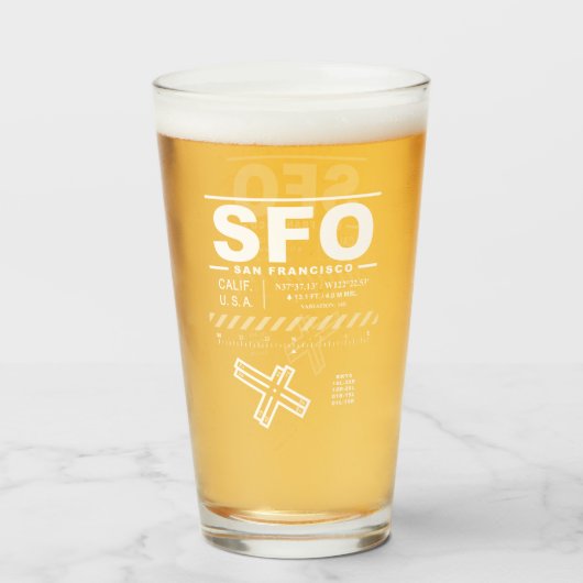 サンフランシスコ国際空港 SFO タンブラーグラス (ドリンク正面)