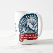 サンフランシスコ地区11の民主党員の公式のマグ コーヒーマグカップ (正面右)