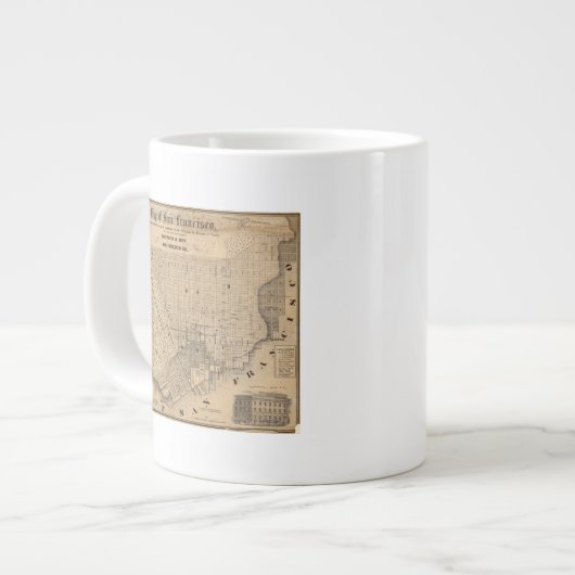 サンフランシスコ地図 ジャンボコーヒーマグカップ (正面左)
