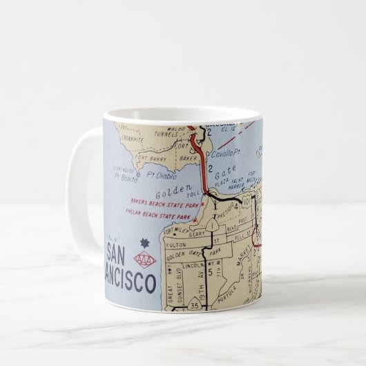 サンフランシスコ地域地図  コーヒーマグカップ (正面左)