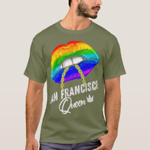 サンフランシスコ女王LGBTQゲイプライドレインボー国旗 Tシャツ