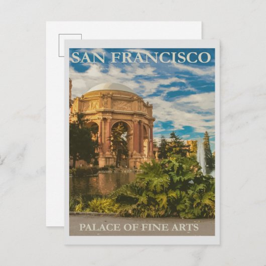 サンフランシスコ宮殿ファインアートヴィンテージトラベル ポストカード (正面/裏面)