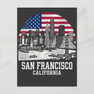 サンフランシスコ市カリフォルニアアメリカ国旗 ポストカード