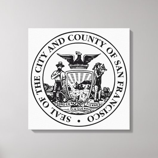 サンフランシスコ市印章（カリフォルニア州，アメリカ） キャンバスプリント (正面)