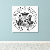 サンフランシスコ市印章（カリフォルニア州，アメリカ） キャンバスプリント (インサイチュ (ウッドフロア))