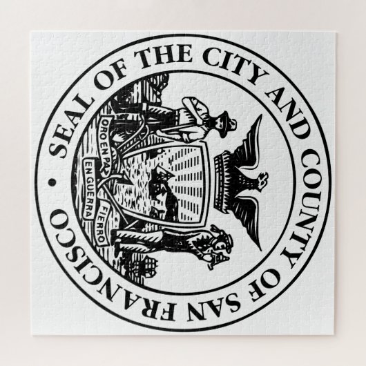 サンフランシスコ市印章(カリフォルニア州,アメリカ) ジグソーパズル (横)