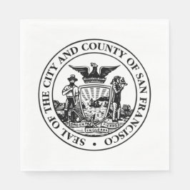 サンフランシスコ市印章（カリフォルニア州，アメリカ） スタンダードランチョンナプキン