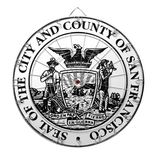サンフランシスコ市印章（カリフォルニア州，アメリカ） ダーツボード (正面)