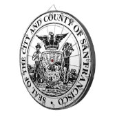 サンフランシスコ市印章（カリフォルニア州，アメリカ） ダーツボード (正面右)