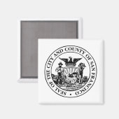 サンフランシスコ市印章（カリフォルニア州，アメリカ） マグネット (正面/裏面)