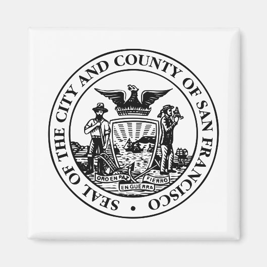 サンフランシスコ市印章（カリフォルニア州，アメリカ） マグネット (正面)
