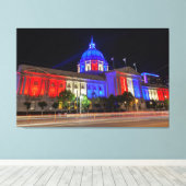 サンフランシスコ市役所のフラッグデー キャンバスプリント (インサイチュ (ウッドフロア))