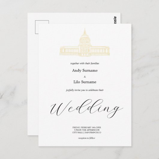 サンフランシスコ市役所結婚のポストカード ポストカード (正面/裏面)