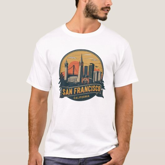 サンフランシスコ市 カリフォルニア州 アメリカ Tシャツ (正面)