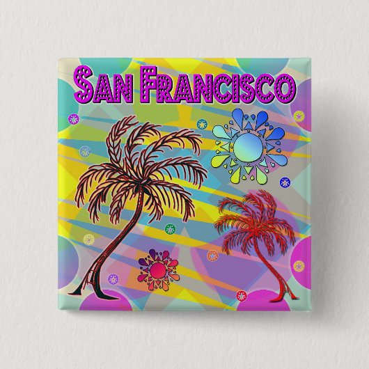 サンフランシスコ幸せと希望ボタン 缶バッジ (正面)