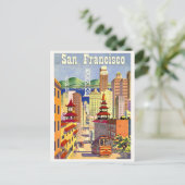 サンフランシスコ建物、通りセンター、路面電車 ポストカード (スタンド正面)