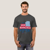 サンフランシスコ有権者 赤と青の文字のスカップ Tシャツ (正面フル)