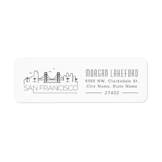 サンフランシスコ様式化スカイライン | ラベル (正面)