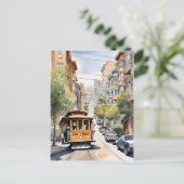 サンフランシスコ水彩画 ポストカード (スタンド正面)