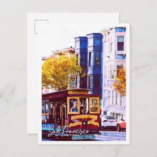 サンフランシスコ油絵を描シティランドスケープ ポストカード (正面/裏面)