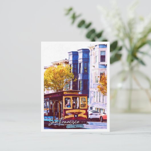 サンフランシスコ油絵を描シティランドスケープ ポストカード (スタンド正面)