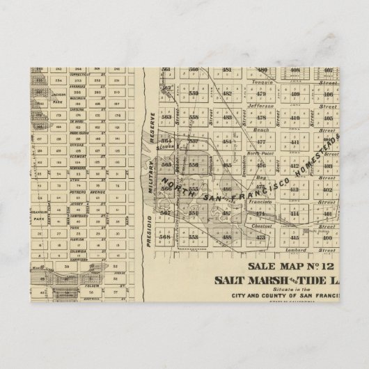 サンフランシスコ湾の塩性湿地2 ポストカード (正面)