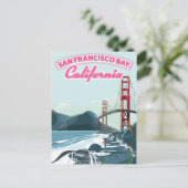 サンフランシスコ湾の旅行ポスター ポストカード (スタンド正面)