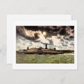 サンフランシスコ湾の汽船 ポストカード (正面/裏面)