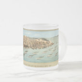 サンフランシスコ湾の艦隊の鳥瞰的な眺め、 フロストグラスマグカップ (正面右)