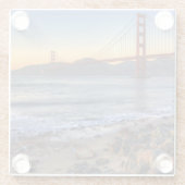 サンフランシスコ湾の道からのゴールデンゲートブリッジ ガラスコースター (裏面)