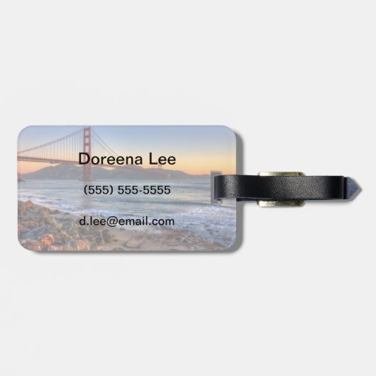 サンフランシスコ湾の道からのゴールデンゲートブリッジ ラゲッジタグ (裏面横)