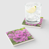 サンフランシスコ産の紫色の花 ストーンコースター (横)