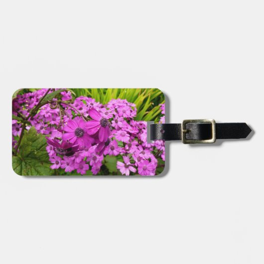 サンフランシスコ産の紫色の花 ラゲッジタグ (正面横)