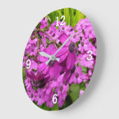 サンフランシスコ産の紫色の花 ラージ壁時計 (傾斜)