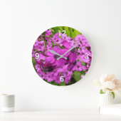サンフランシスコ産の紫色の花 ラージ壁時計 (ホーム)