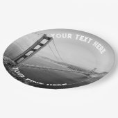 サンフランシスコ白黒カスタムゴールデンゲート ペーパープレート (アングル)