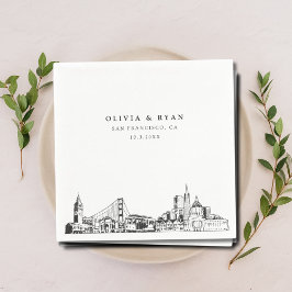 サンフランシスコ結婚のカクテルナプキン スタンダードカクテルナプキン