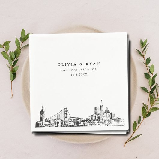 サンフランシスコ結婚のカクテルナプキン スタンダードカクテルナプキン