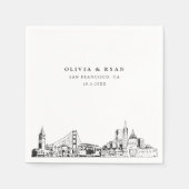 サンフランシスコ結婚のカクテルナプキン スタンダードカクテルナプキン (正面)