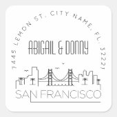 サンフランシスコ結婚の事前アドレス封筒用シール スクエアシール (正面)