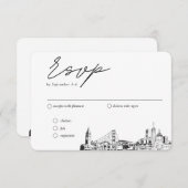 サンフランシスコ結婚のRSVP伝統的 Mealオプション エンクロージャーカード (正面/裏面)