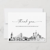 サンフランシスコ結婚スカイラインの写真サンキューカード 招待状 (正面)
